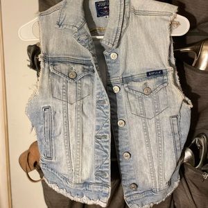 Sleeveless jean coverup